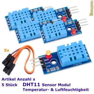 DHT11 Temperatur Luftfeuchte Sensor Modul 5 Stück