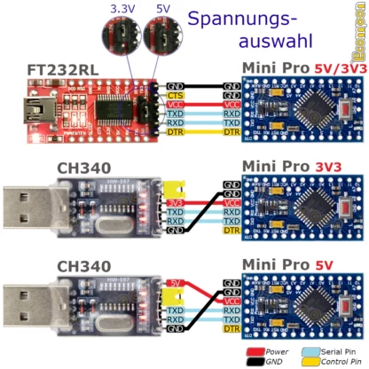 pro-mini-board-3.3v-5v-8mhz-16mhz-verbindung